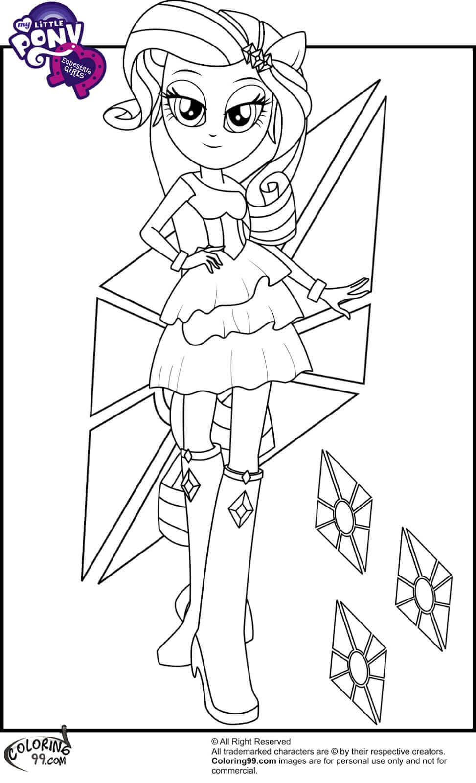 973x1600 Rarity On My Little Pony Equestria Girl Coloring Pages