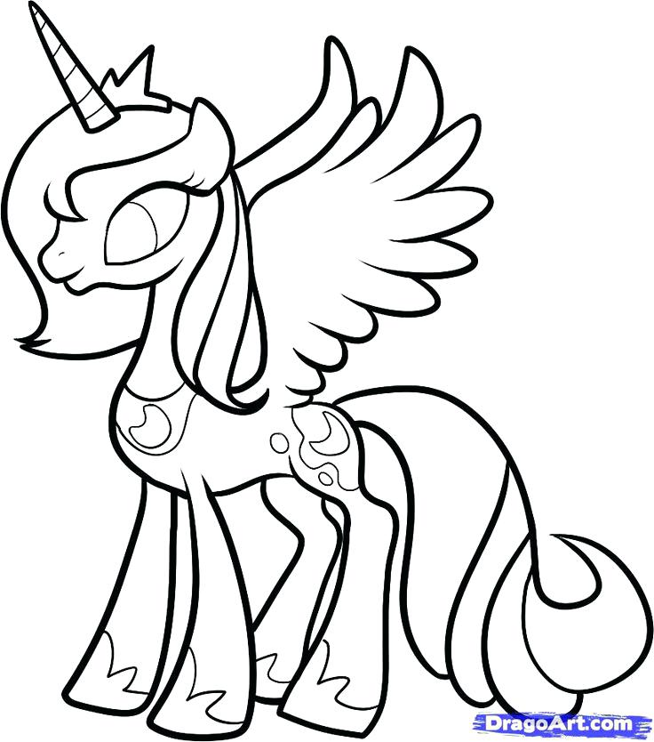 736x834 My Little Pony Unicorn Coloring Pages Drawn My Little Pony