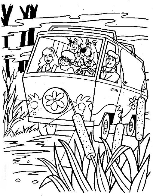 509x650 Scooby Doo Mystery Machine Van Coloring Page Cartoon