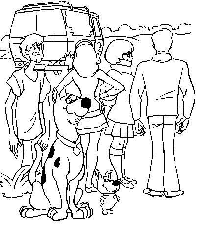 408x469 Mystery Machine Coloring Pages The Gang Withscrappy Doo Too