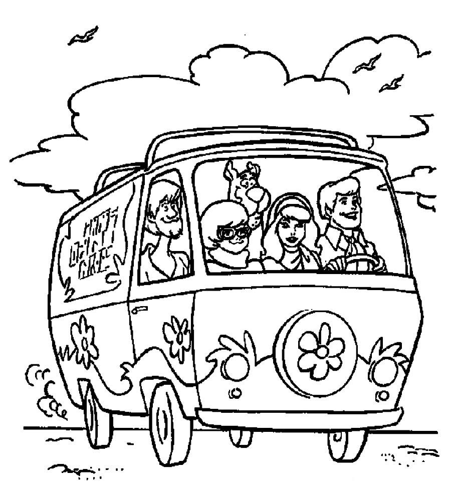 900x976 Shrewd Scooby Doo Mystery Machine Coloring Pages Van