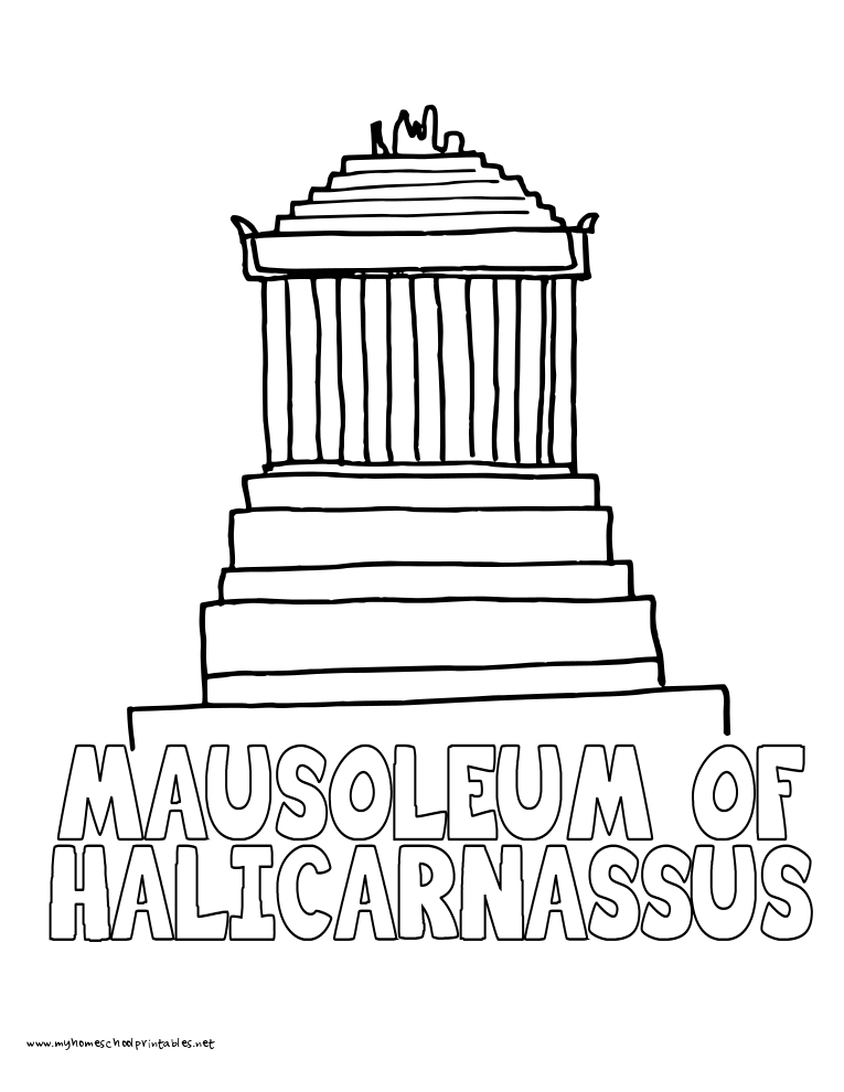 765x990 World History Coloring Pages Printables Halicarnassus Mystery