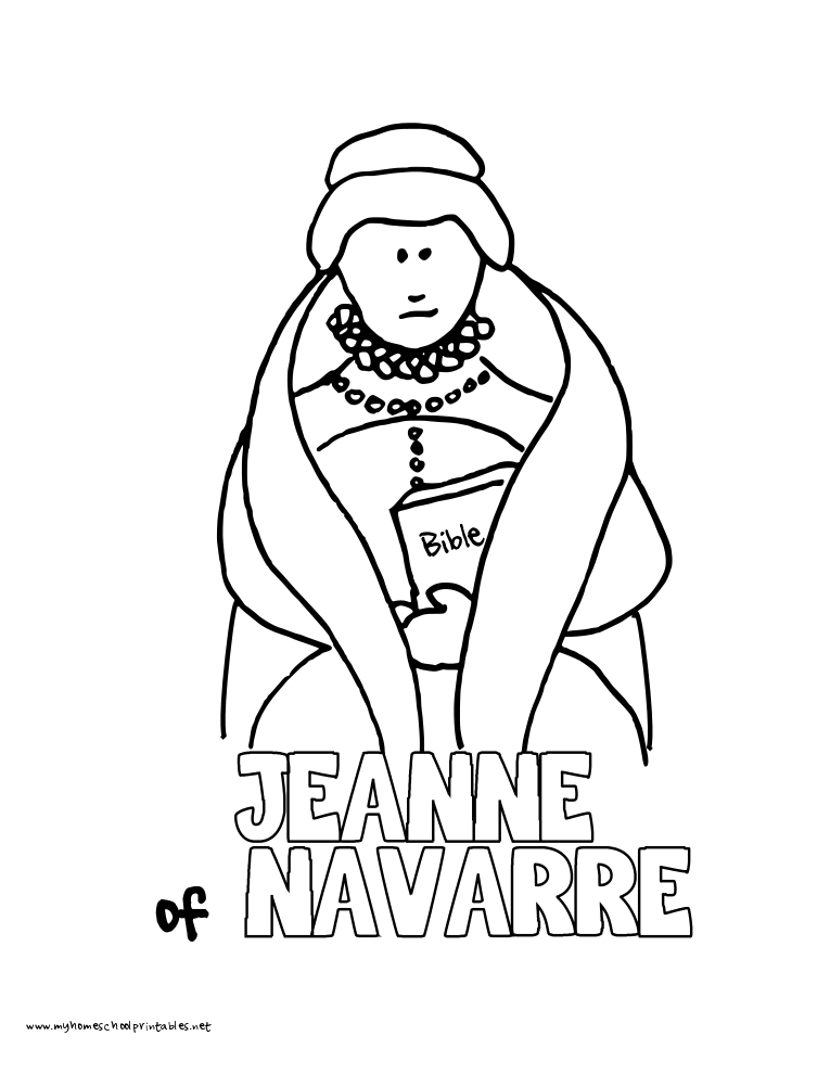 765x990 World History Coloring Pages Printables Jeanne Of Navarre