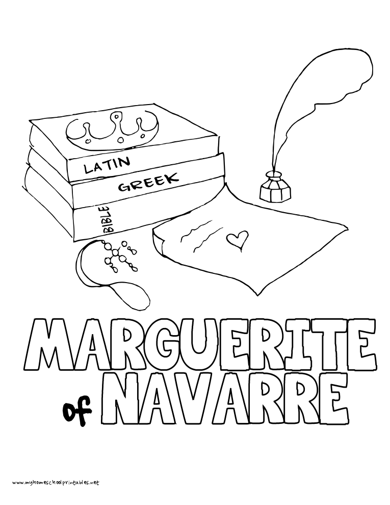 765x990 World History Coloring Pages Printables Queen Marguerite