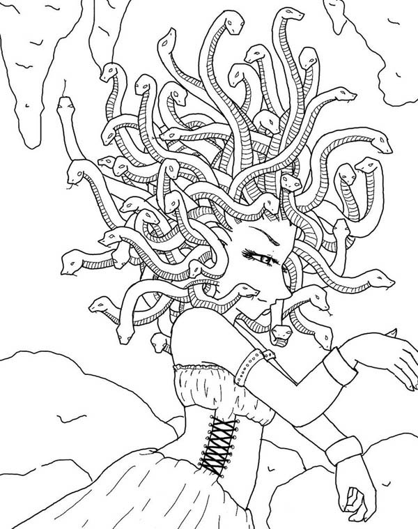600x759 Coloring Free Coloring Pages Of Medusa With Medusa Coloring