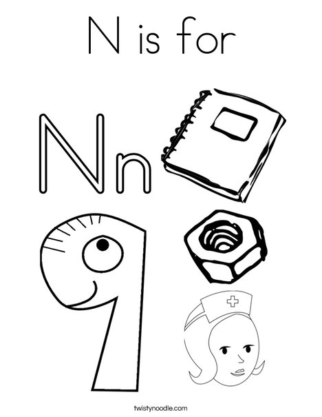 468x605 N Is For Coloring Page