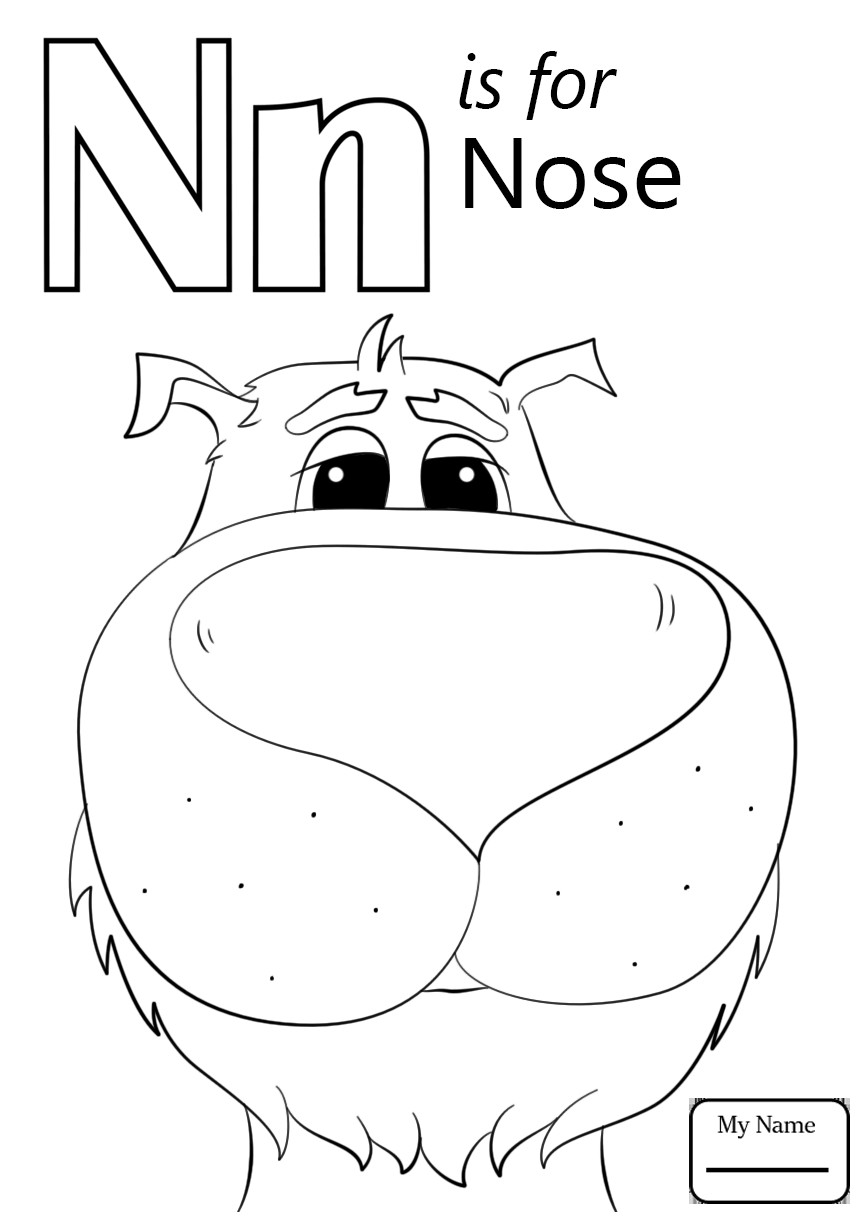 866x1224 Coloring Page Letter N Pages Alphabet For Nose Free Amazing Acpra