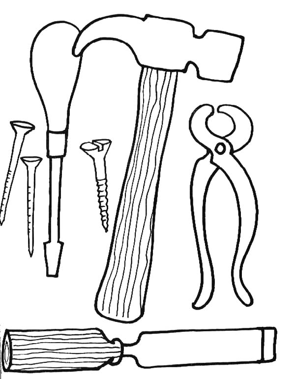 600x771 Printable Tools Coloring Pages