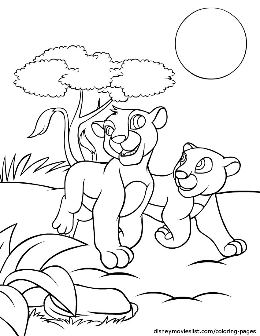 850x1100 Hanging Out Simba And Nala Free Coloring Page Animals Disney