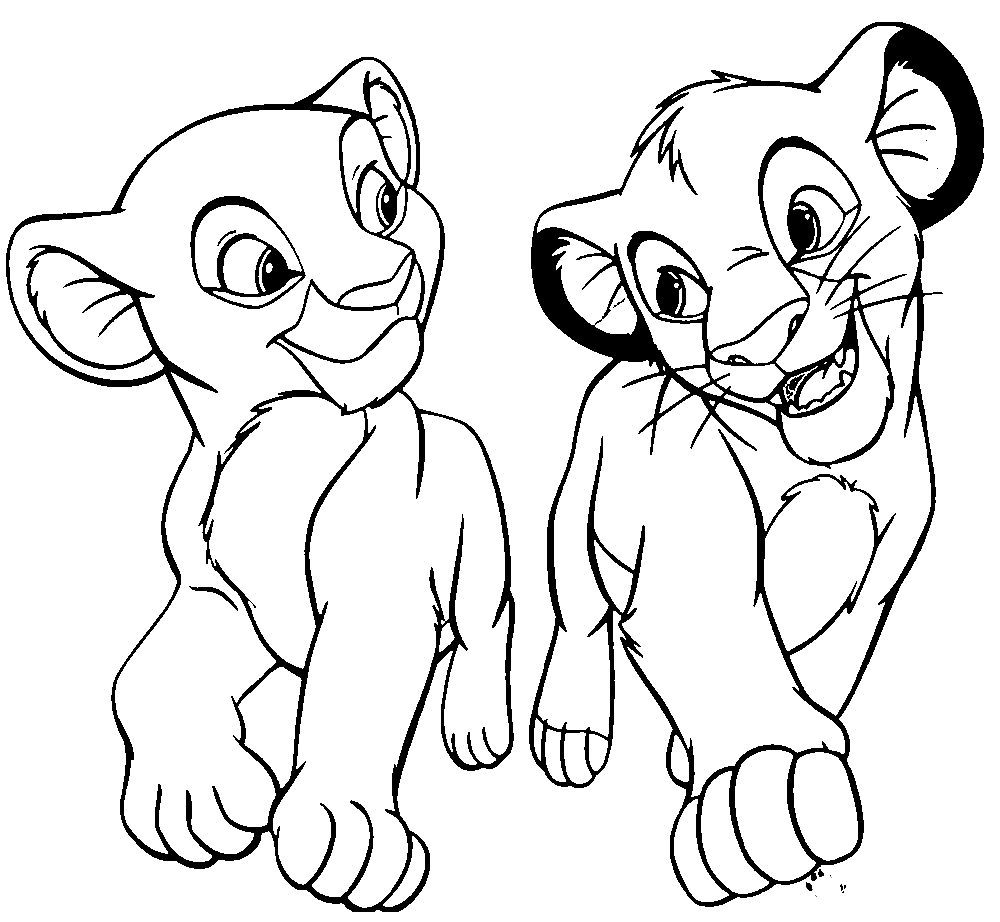 1000x922 Lion King Coloring Pages Simba And Nala Picture For Kids