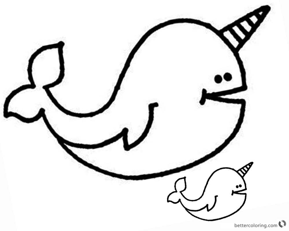 1000x800 Narwhal Coloring Page Thebarnyard