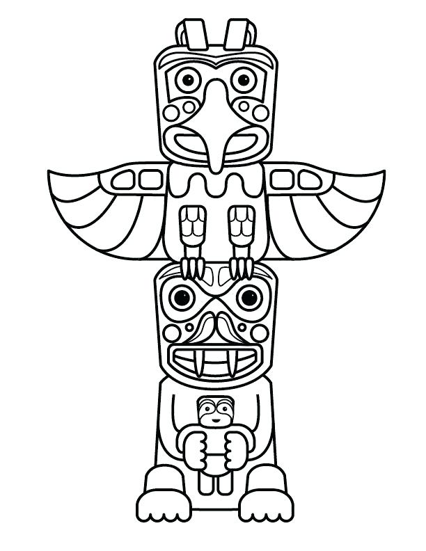612x792 Native American Art Coloring Pages Free Printable Totem Pole