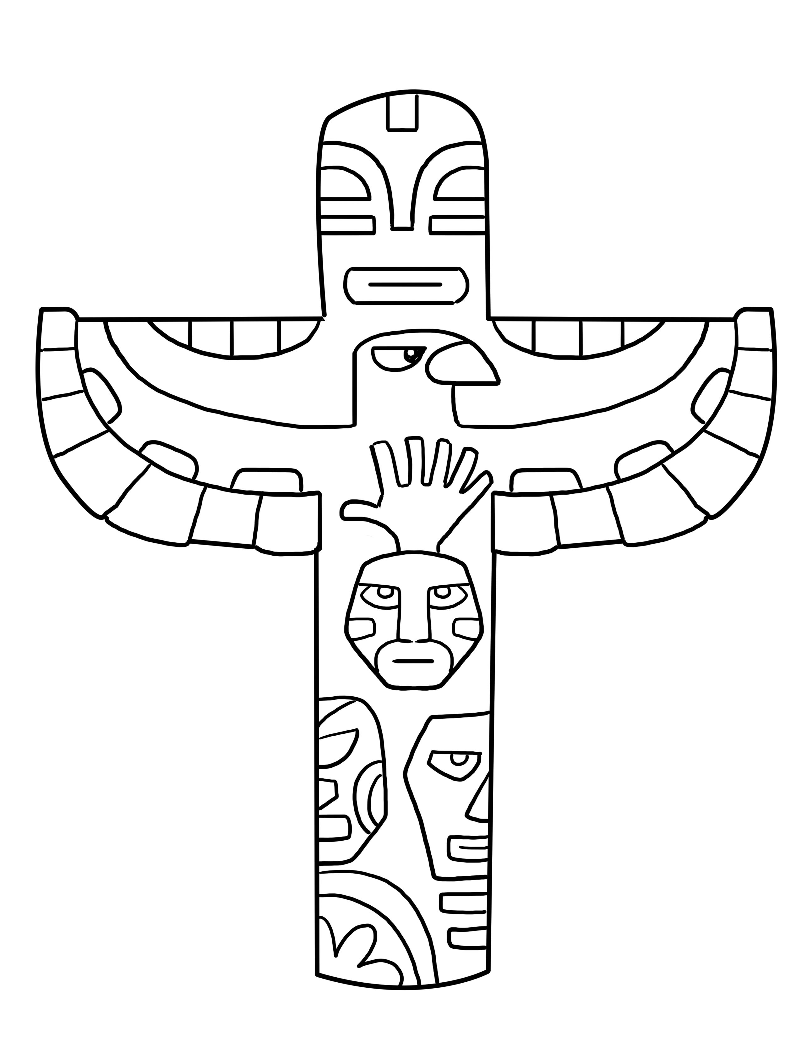 2550x3300 Native American Symbols Coloring Pages Free Printable Totem