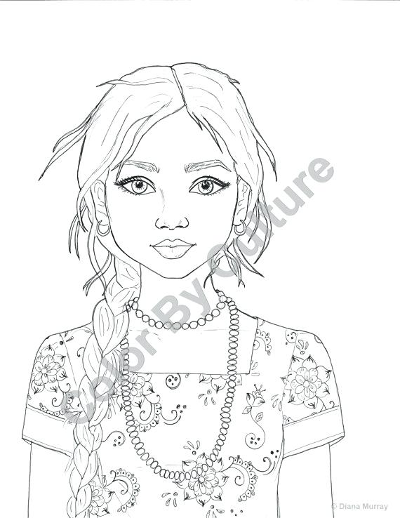 570x738 Indian Girl Coloring Page Cute Girl Coloring Pages Of Cartoon Page