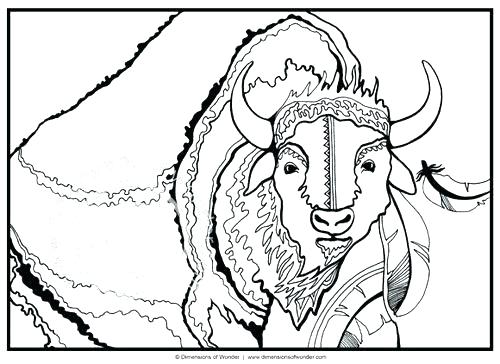 500x364 Native American Symbols Coloring Pages Printable Buffalo