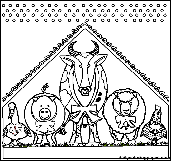 650x612 Manger Animals Coloring Pages