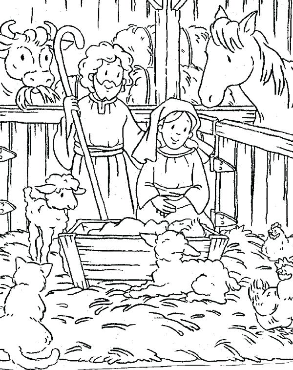 600x757 Christmas Nativity Coloring Pages For Adults Scene Of Nativity