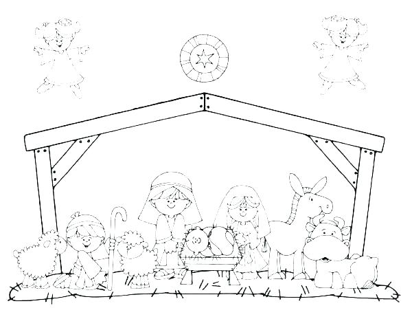 600x464 Coloring Pages Nativity Figures