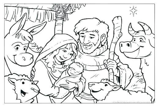 520x350 Nativity Color Pages Beautiful Nativity Coloring Page Lds Nativity