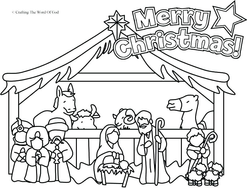 800x609 Nativity Coloring Pages Preschool Free Baby Manger Sheets