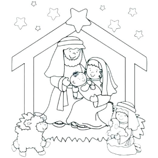520x520 Nativity Coloring Pages Printable