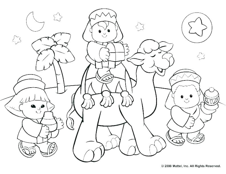 792x612 Nativity Scene Coloring Pages Preschoolers Deepart
