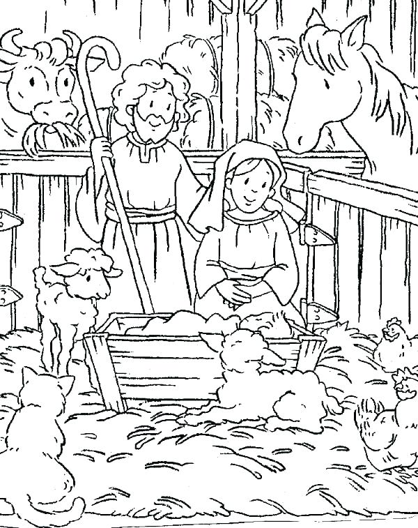 600x757 Precious Moments Nativity Coloring Pages Manger Scene Coloring