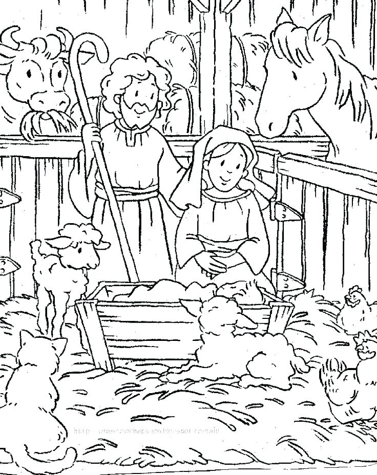 736x928 Nativity Coloring Pages