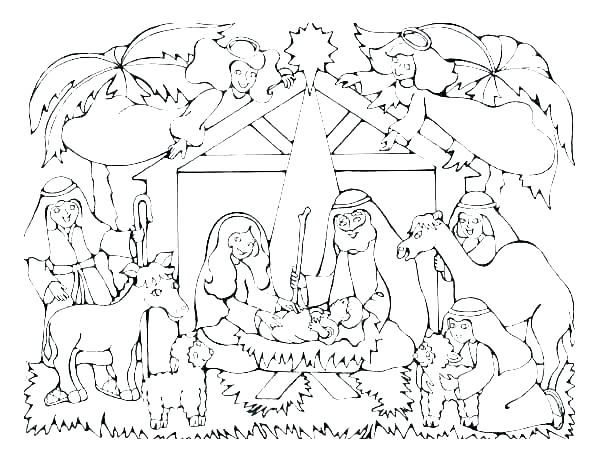 600x460 Printable Nativity Coloring Pages