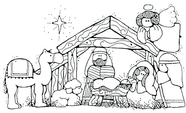 600x366 Free Nativity Coloring Pages Precious Moments Nativity Coloring