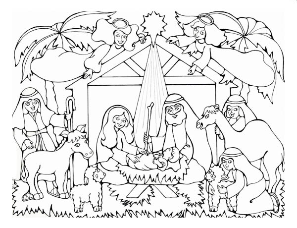 Nativity Scene Coloring Pages at GetDrawings | Free download