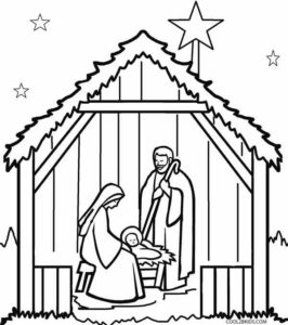 266x300 Nativity Scene Coloring Page