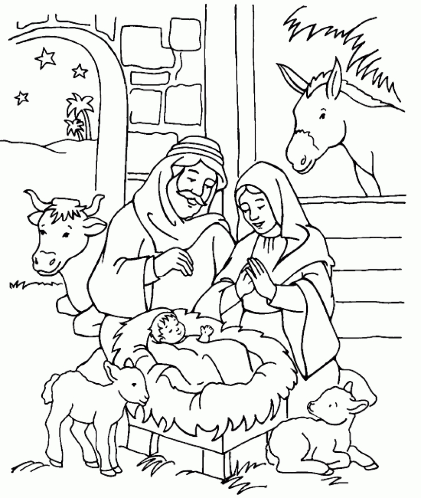866x1024 Nativity Scene Coloring Book Scott Fay Nativity Scene