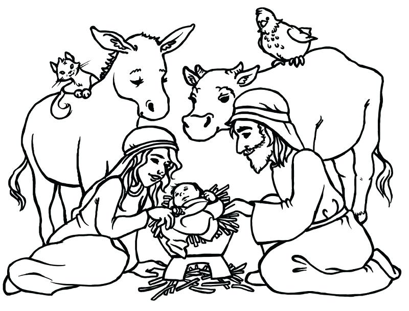 800x609 Nativity Scene Coloring Pages Nativity Scene Coloring Pages Free