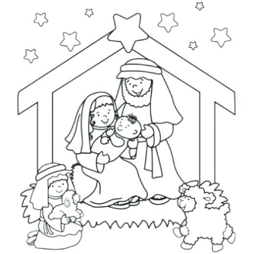 520x520 Nativity Scene Coloring Pages Preschoolers Manger Coloring Pages