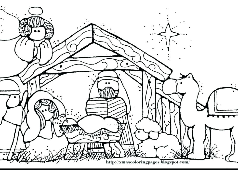 970x693 Manger Scene Coloring Pages