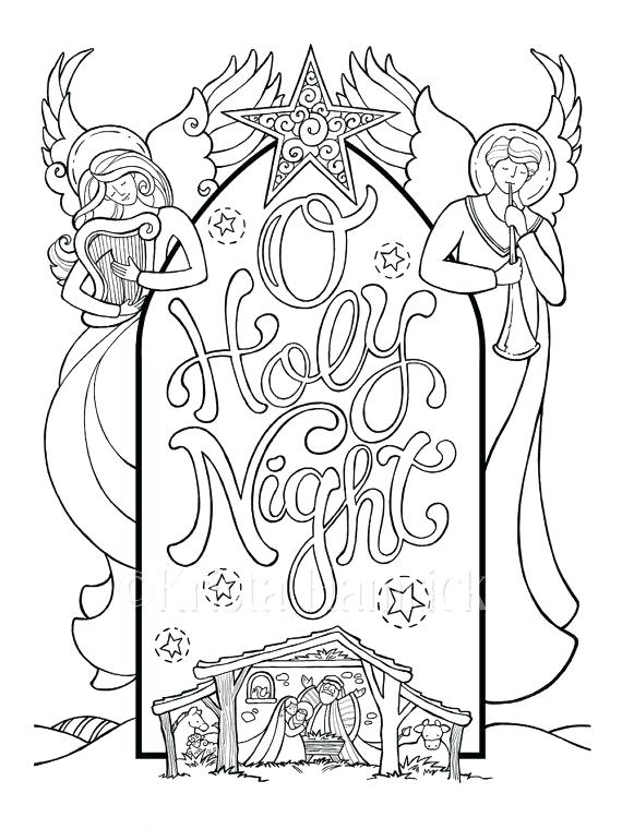 570x760 Nativity Scene Coloring Page