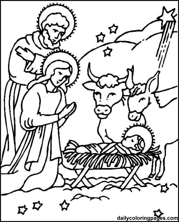 575x712 Christmas Story Nativity Scene Coloring Page Coloring Page