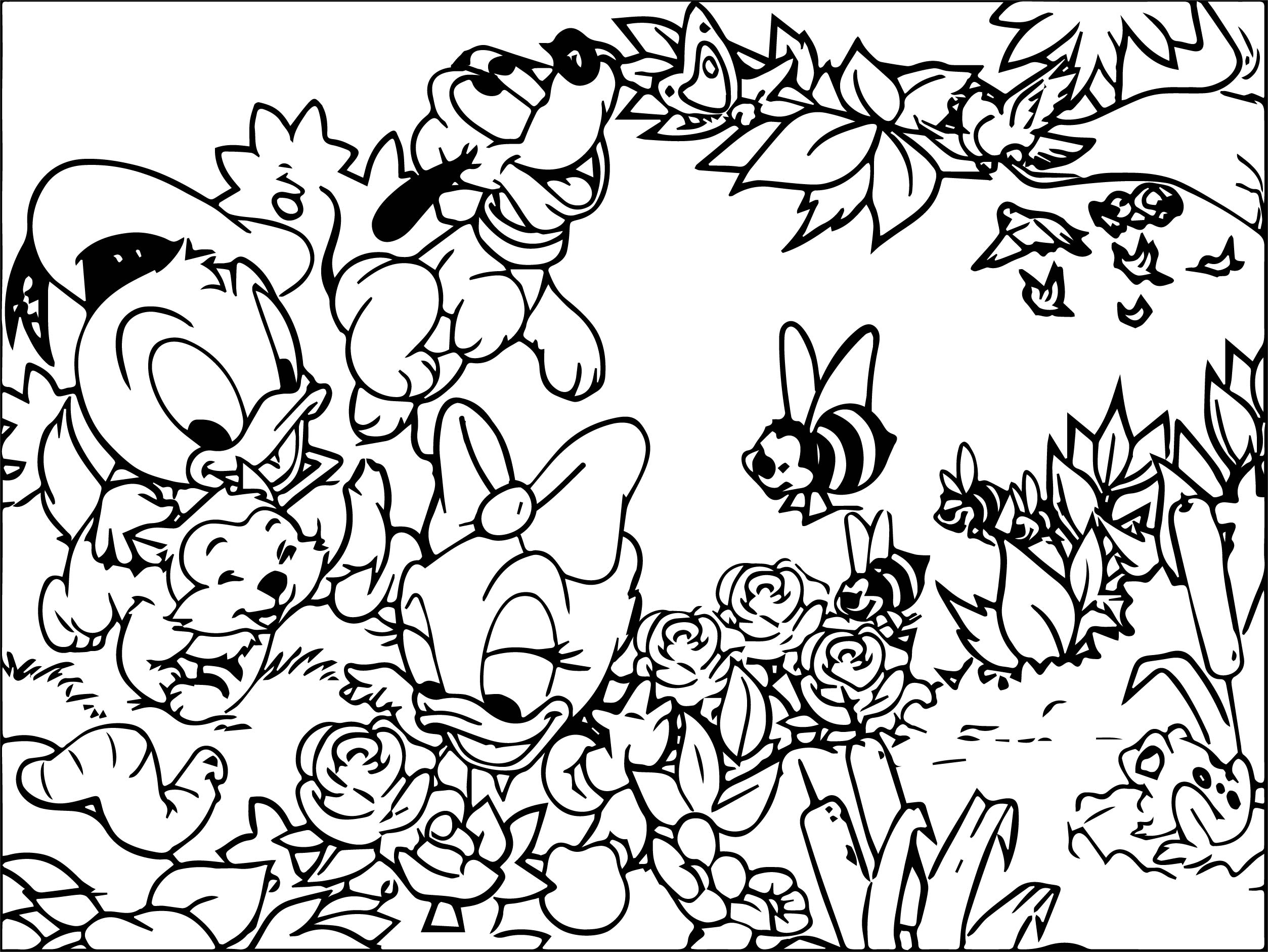 2507x1882 Warner Bros Baby Looney Tunes Duck Dog Nature Coloring Page