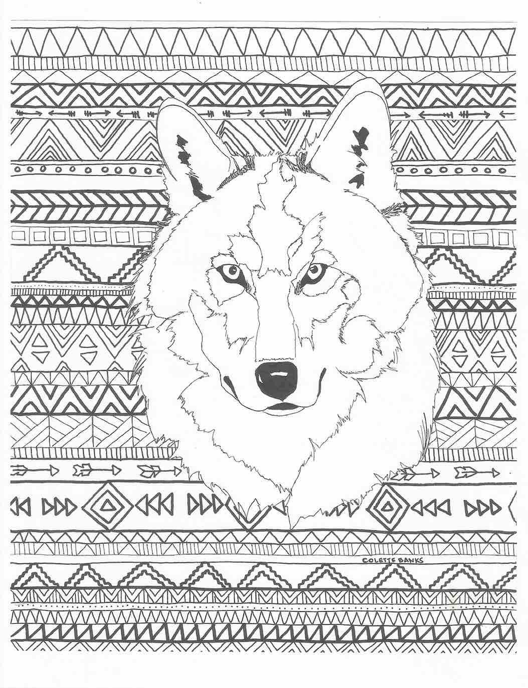 1053x1370 Aztec Adult Printable Coloring Page Of A Navajo And Native