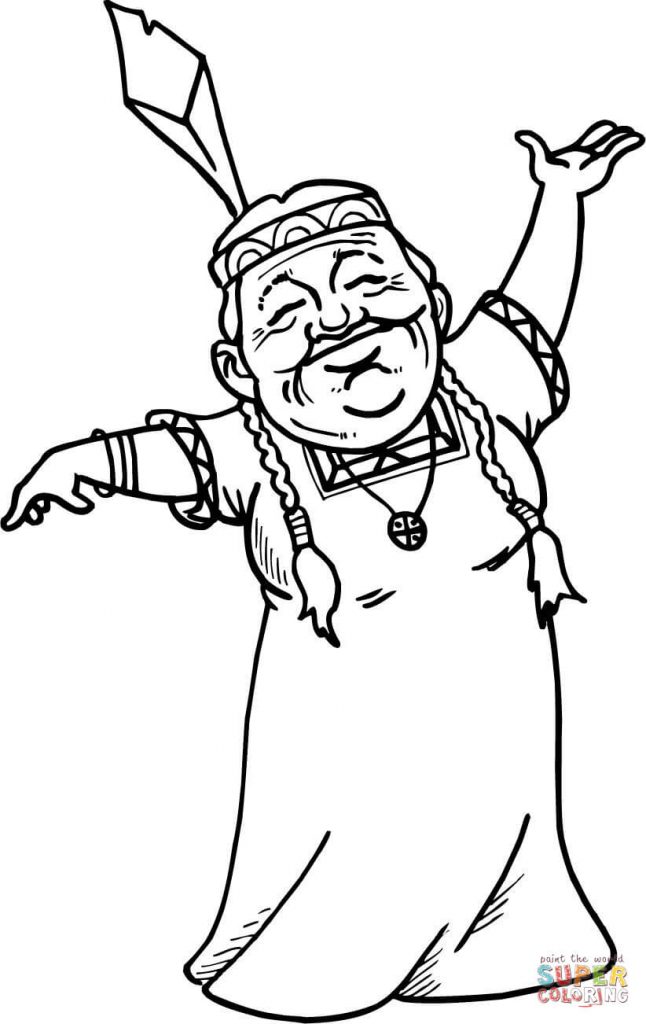 646x1024 Female Navajo Pattern Coloring Page