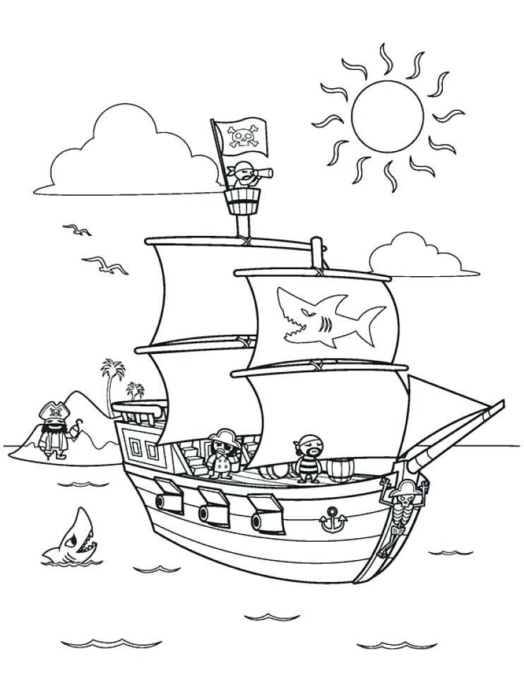 742x960 Pirate Ship Coloring Pages Pirate Ship Coloring Pages The Pirate