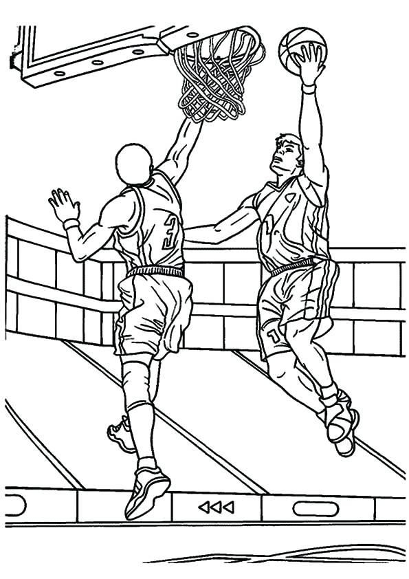 595x842 Coloring Pages Nba Coloring Pages Slam Dunk Block Free Printable