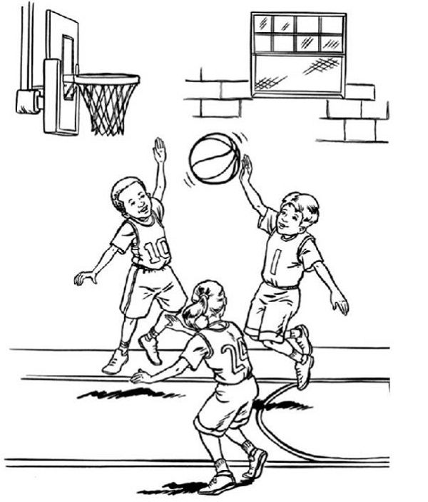 600x703 Basketball Coloring Pages For Kids