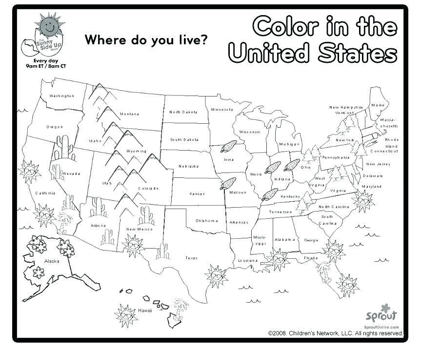 863x712 United States Coloring Pages United States Coloring Pages Us Map
