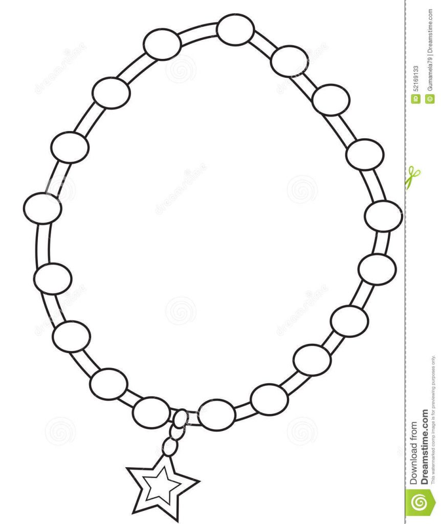 862x1024 Necklace Coloring Page