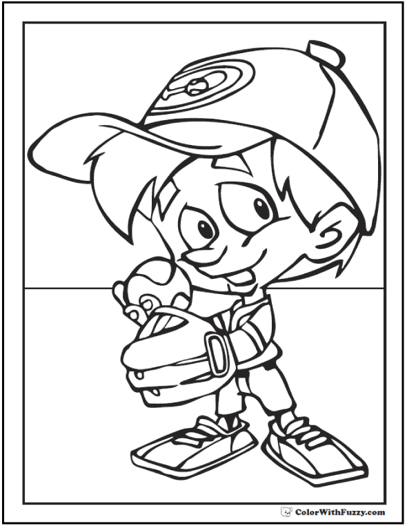 590x762 Baseball Coloring Pages Customize And Print Pdf