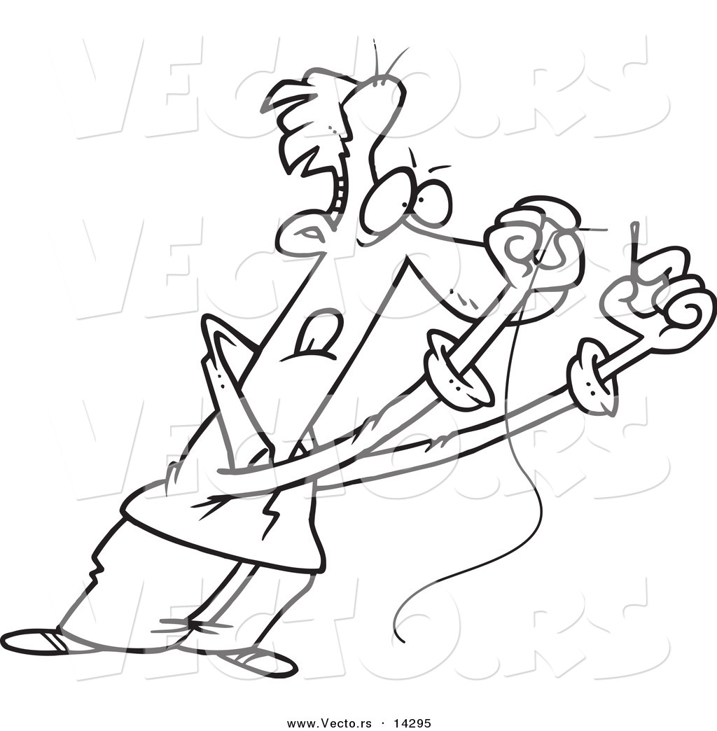 1024x1044 Vector Of A Cartoon Man Threading A Needle