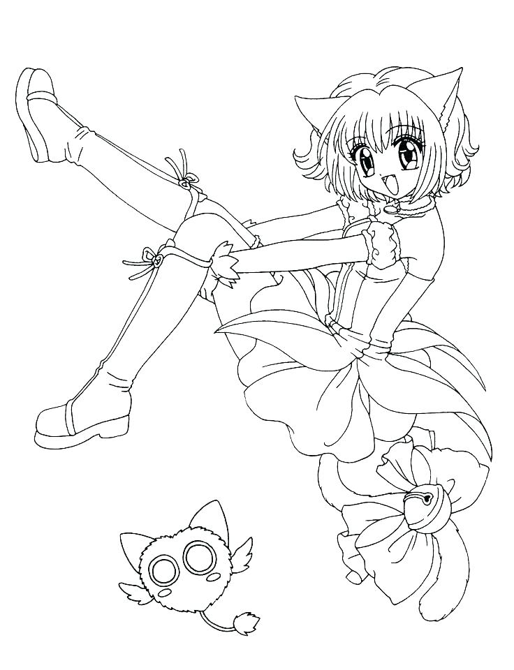 736x960 Anime Girl Neko Coloring Pages Printable Coloring Anime Girl