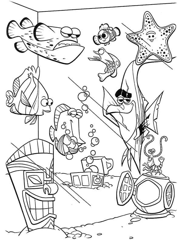 600x796 Finding Nemo Fish Tank Coloring Page